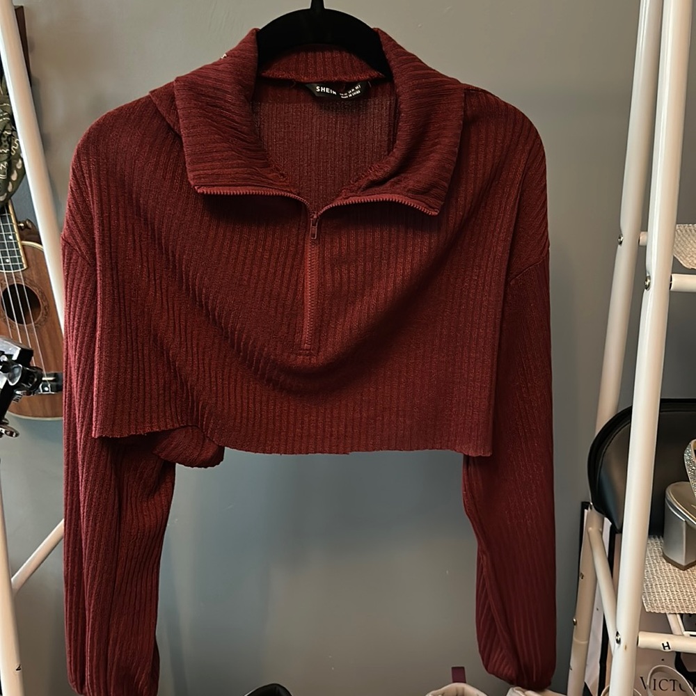 long sleeve maroon jacket